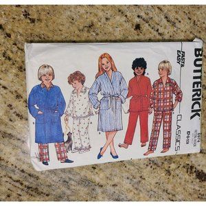 Butterick 6974 Children's Robe Flannel Pajama Set Size 7 8 10 UNISEX. Cut